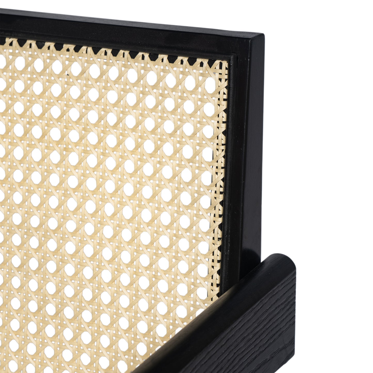 Lomiare Modern Minimalist Bar Stool with Cane Seat, Solid Wood Frame