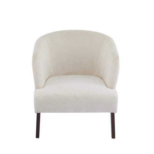 ‌Mossly Modern Accent Chair with Round Back & Wooden Legs - Mid-Century Inspired Lounge Chair for Living Room, Bedroom
