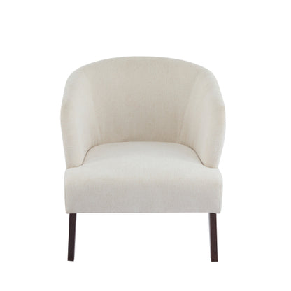 ‌Mossly Modern Accent Chair with Round Back & Wooden Legs - Mid-Century Inspired Lounge Chair for Living Room, Bedroom