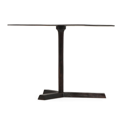 Forgey Industrial Handcrafted Aluminum Elliptical Side Table, Raw Bronze