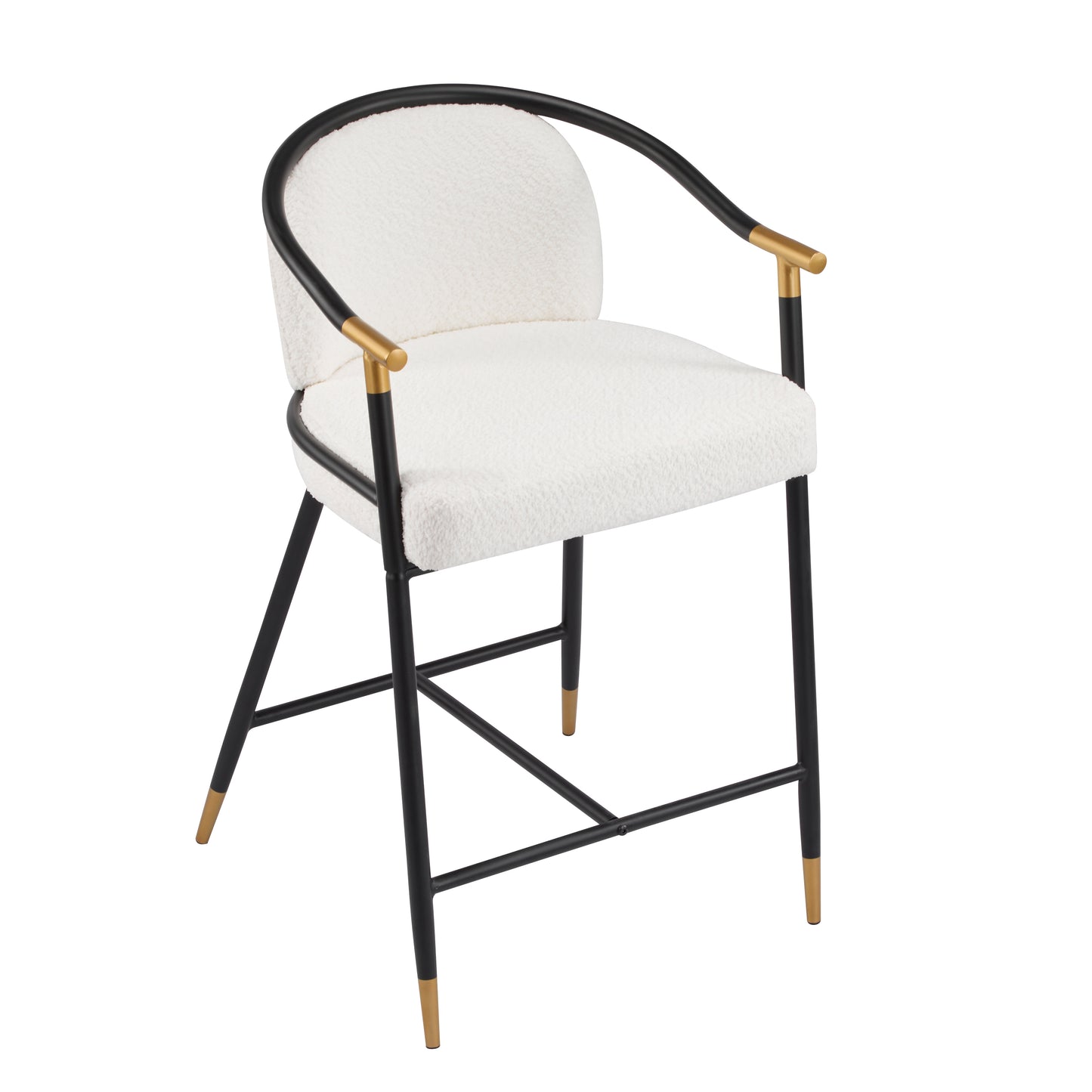 Marovian 26" H Upholstered Counter Stool with Metal Frame