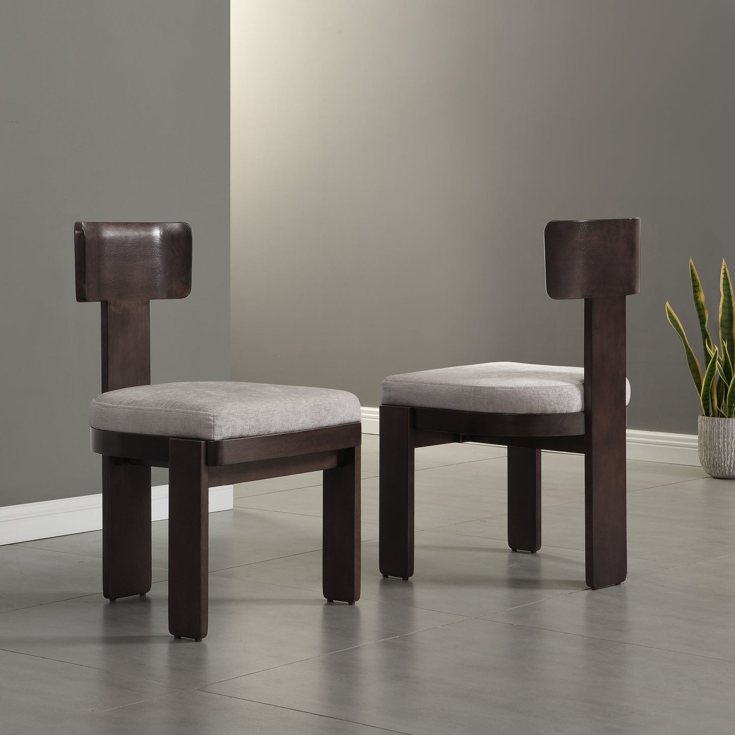 Dinrele Upholstered Fabric Dining Chairs Set of 2