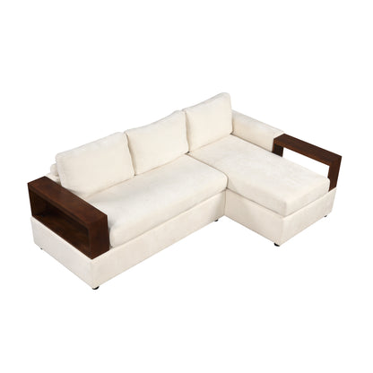 Serava Sectional Sofa Upholstered Sofa Couch with Reversible Armrests for Living Room