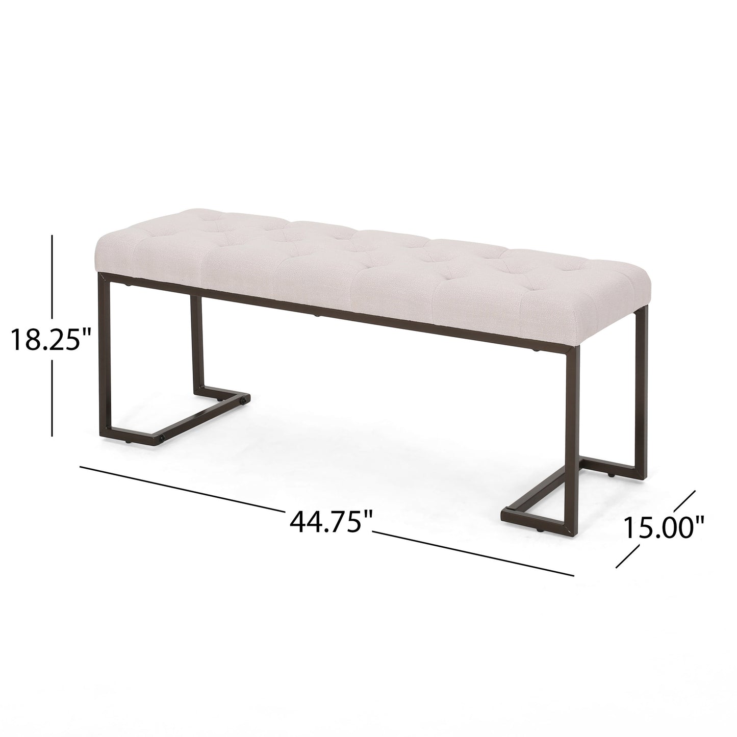 Gladys Modern Fabric Bench