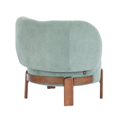Demidorium Cozy Upholstery Solid Wood Wingback Armchair