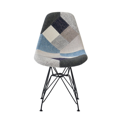 Cassius Multi-Color Patchwork Fabric Accent Chair (Set of 2)