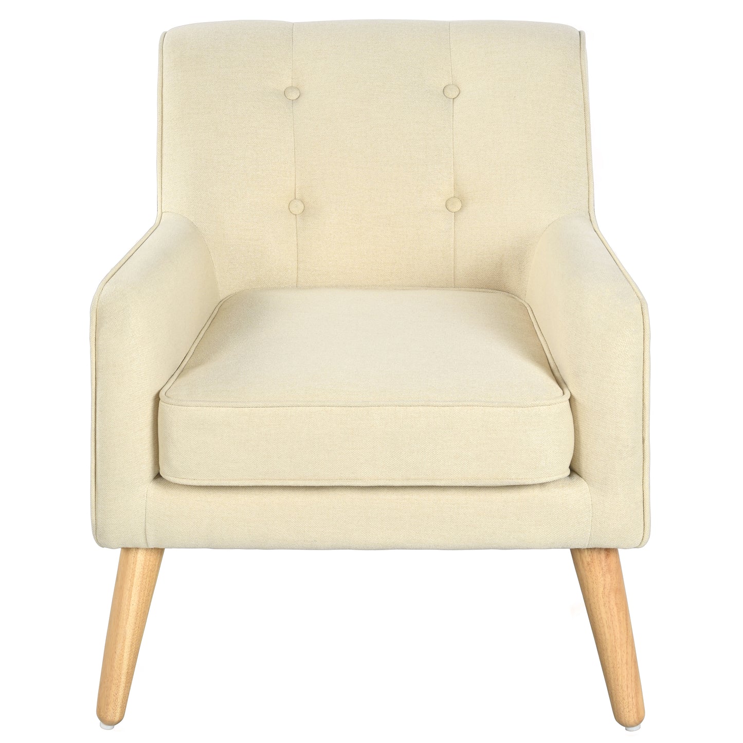 Tapara Mid-Century Modern Armchair - Tufted Fabric Accent Chair.