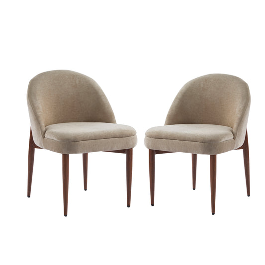 Rafer Fabric Upholstered Iron Dining Chair,Set of 2