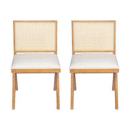 Chandian Dining Room Chairs, Cane Upholstered Kitchen Chairs Side Chairs With Cushion,Set of 2