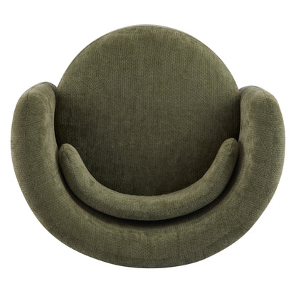 Rhys Swivel Accent Armchair, 360-Degree Rotating Lounge Chair with Sloping Armrests and Lumbar Pillow
