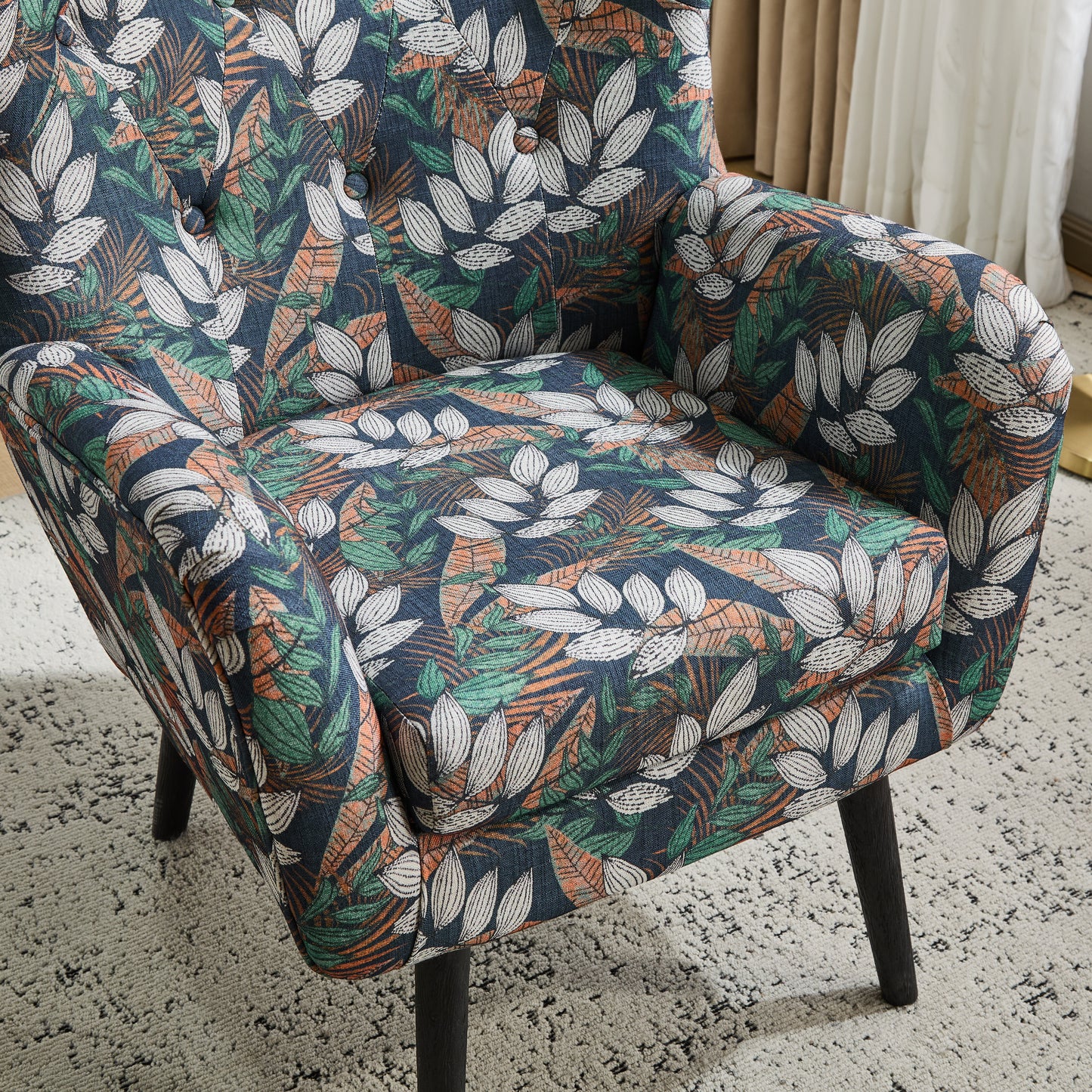 Button Tufted Style Wingback Arm Chair
