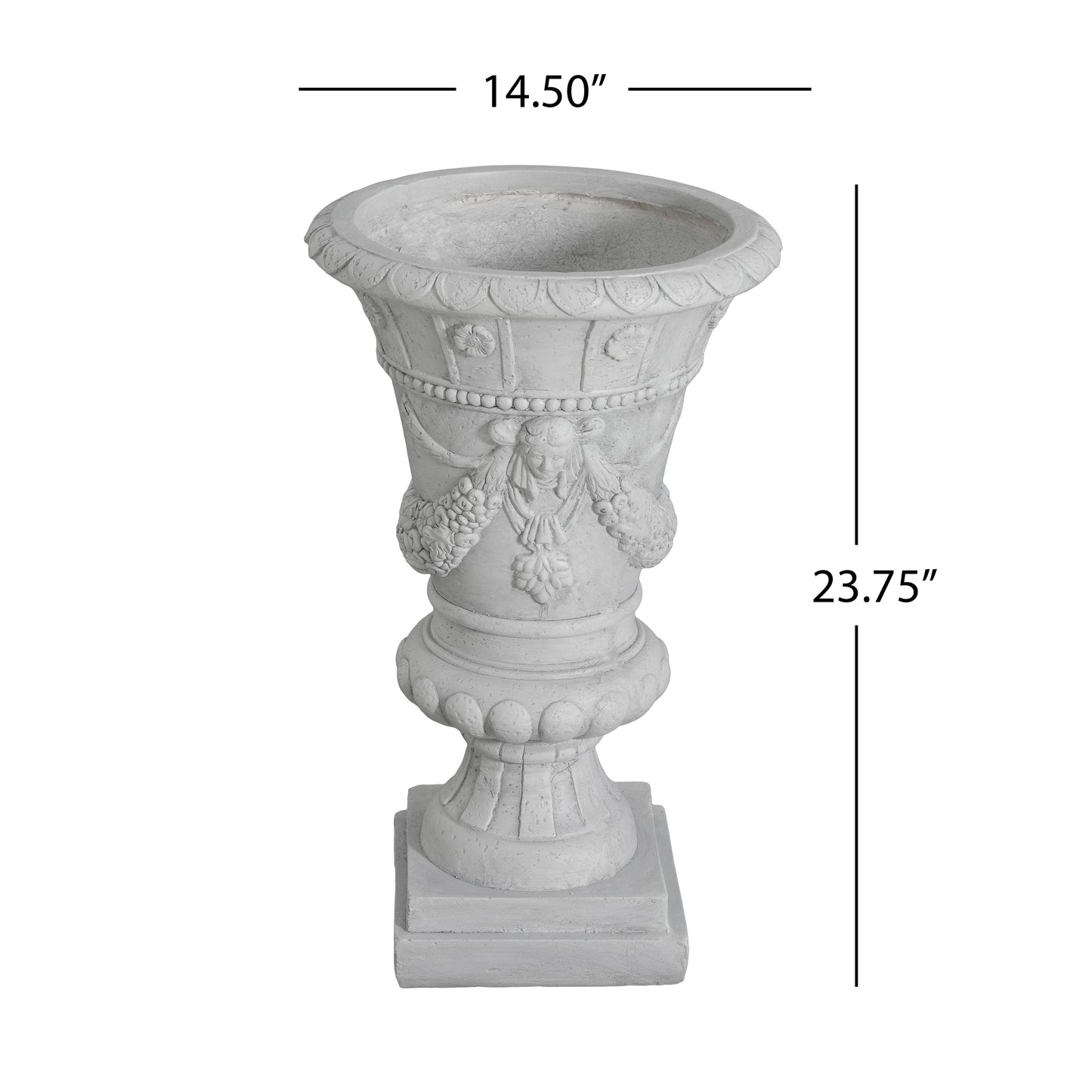 Ashwilde MGO Garden Urn, Light Grey, 23.75'' H