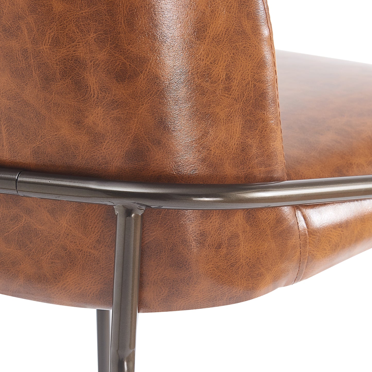 Galena Indoor Metal PU Barstool, Antique Bronze Finish Frame,Set of 2