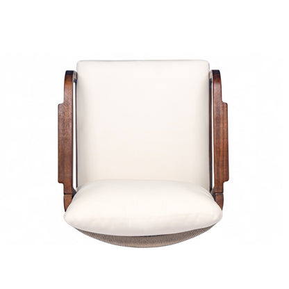 Lumozorette 28" Outdoor Lounge Chair with Backrest,Cushions and Curved Armrests