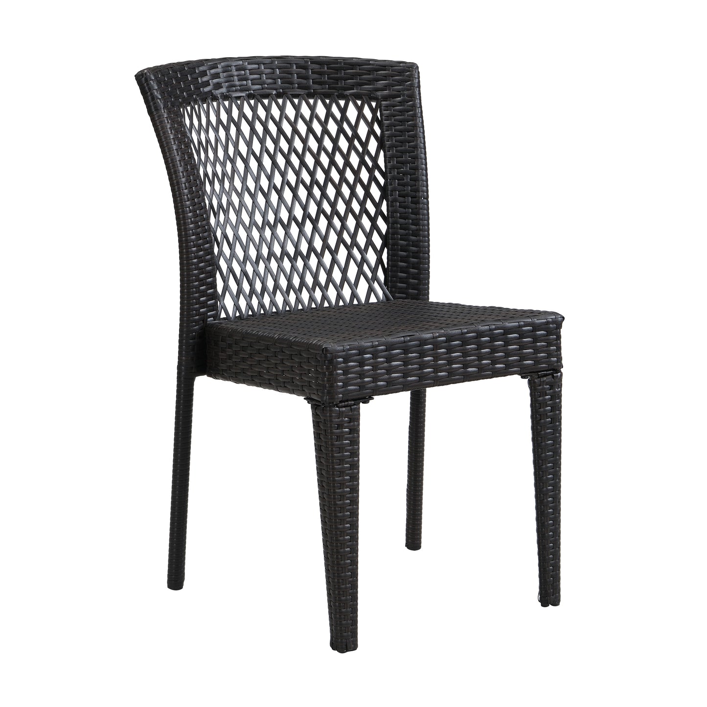 Brisa Outdoor Dining Chairs, Stackable Chairs with UV-Resistant PE Rattan and Steel Frame, Supports 400lbs,Set of 2