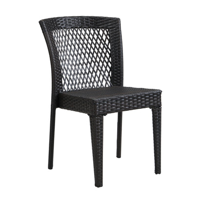 Brisa Outdoor Dining Chairs, Stackable Chairs with UV-Resistant PE Rattan and Steel Frame, Supports 400lbs,Set of 2