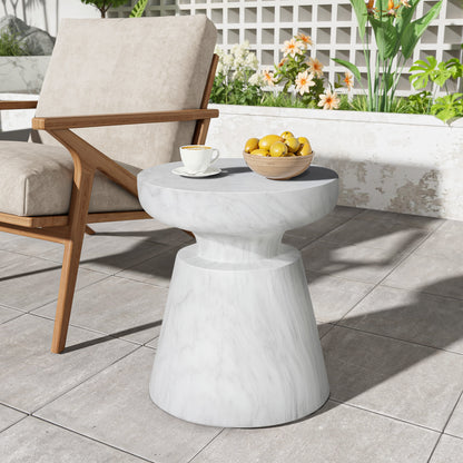Orvellan Outdoor Ponti Travertine Side Table