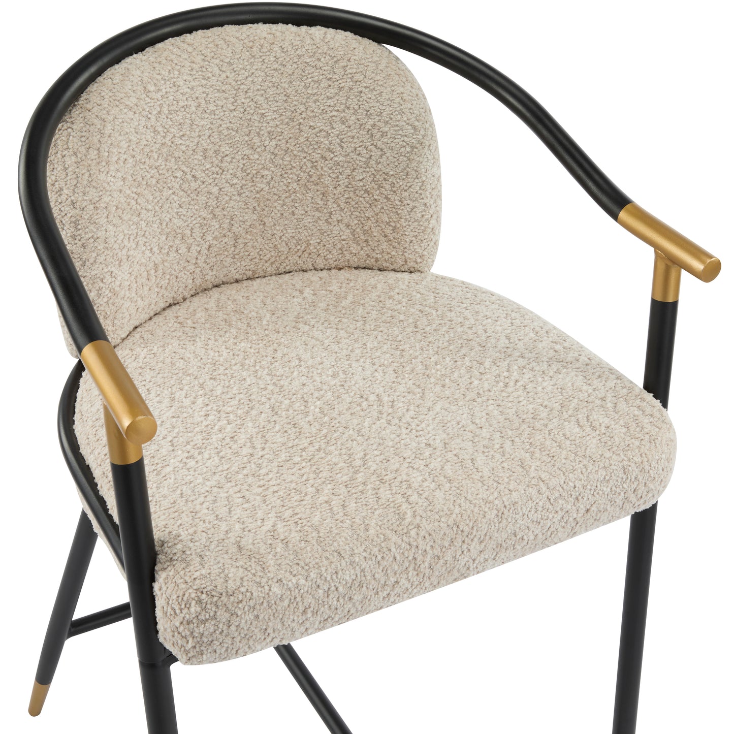 Marovian 26" H Upholstered Counter Stool with Metal Frame