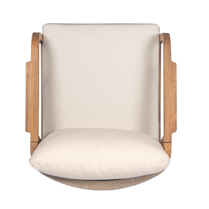 Lumozorette 28" Outdoor Lounge Chair with Backrest,Cushions and Curved Armrests