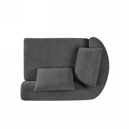 Orellar 116" Modern Curved Sectional Sofa with High-Density Fully Compressed Sponge and Chaise Lounge, Pearl Upholstery