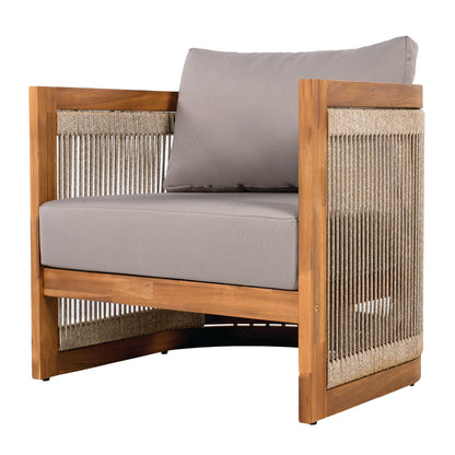 Zumawanel Premium Acacia Wood Outdoor Club Chair with  Water-Resistant Cushions