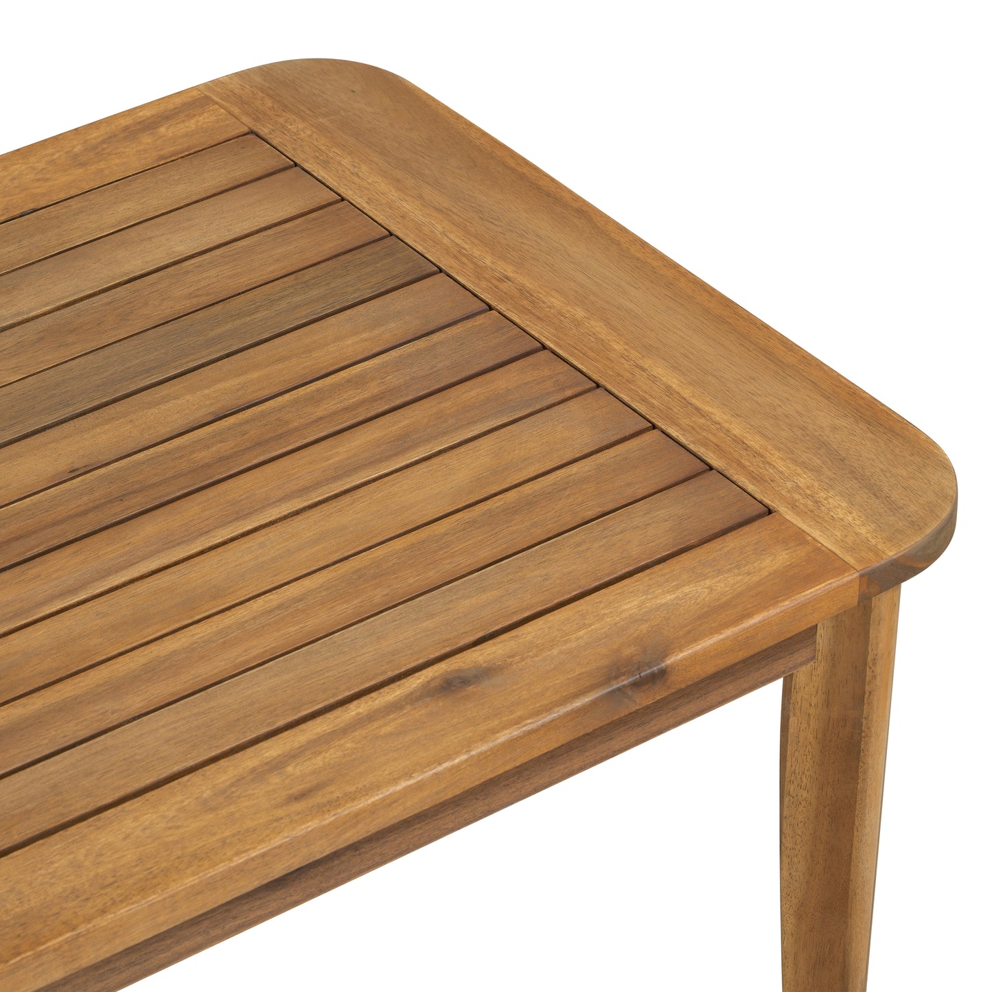 Oriona Outdoor Patio Acacia Wood Coffee Table, Teak + Beige