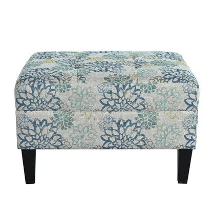 Briseis High-quality Upholstered Ottoman with birch legs, comfortable lounge stool