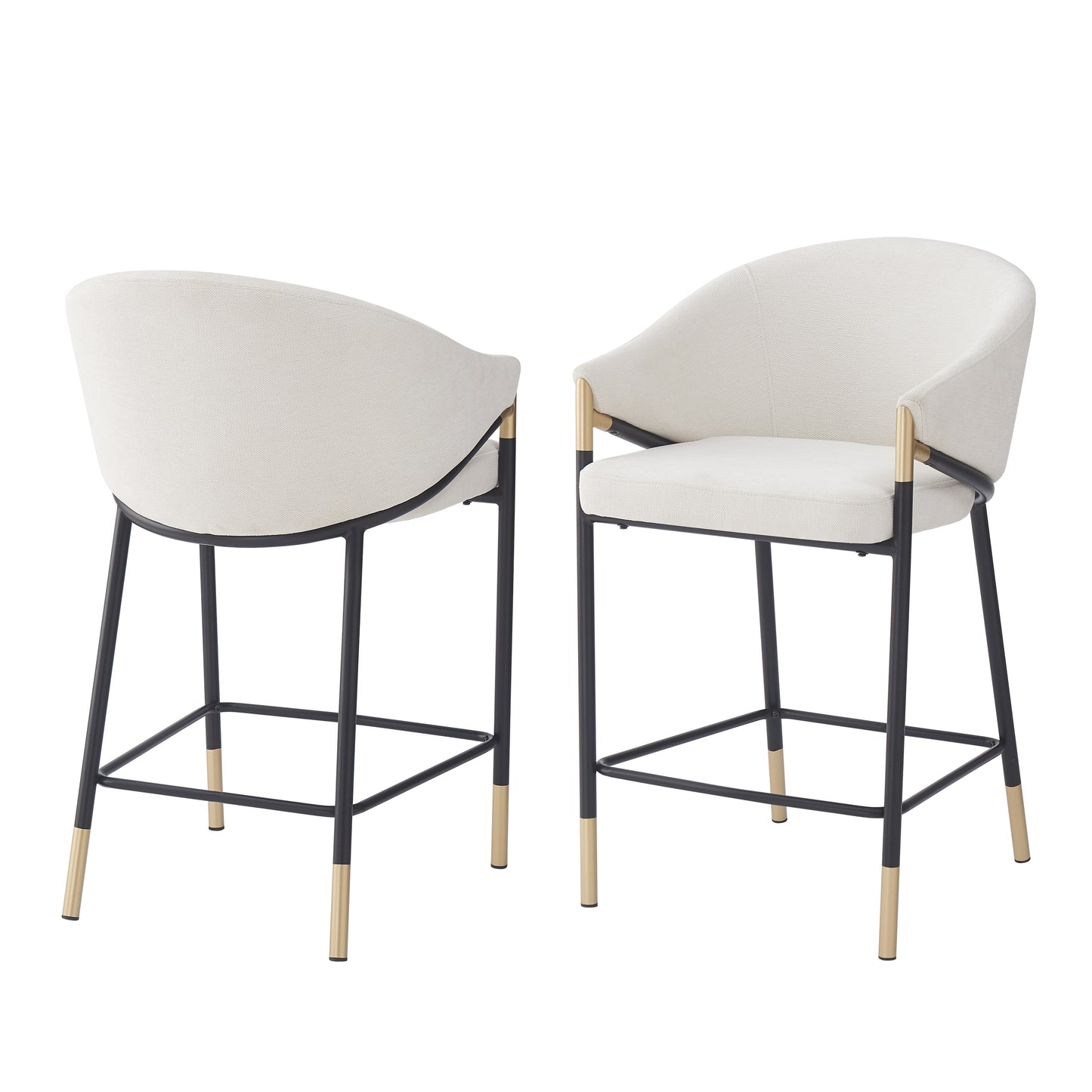 Zayana 26" Seat Height, Modern Bar Stool with Curved Armrests,Set of 2
