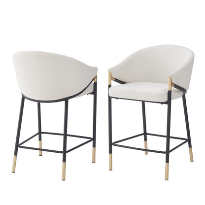 Zayana 26" Seat Height, Modern Bar Stool with Curved Armrests,Set of 2
