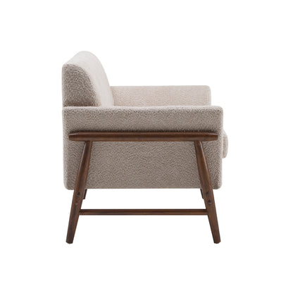 Aeionius Modern Indoor Boucle Loveseat with Flared Arms, Upholstered Fabric Sofa