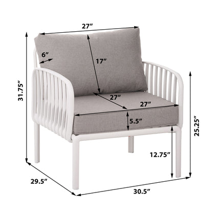 Felloras Modern Outdoor Patio Sectional Furniture Set with Two Square Coffee Table, Cushion