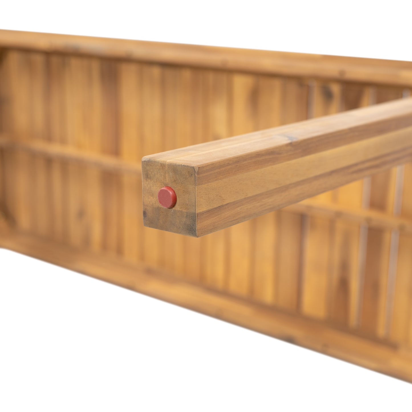 Caeli Outdoor Acacia Wood Patio Bar Table, Slatted Top