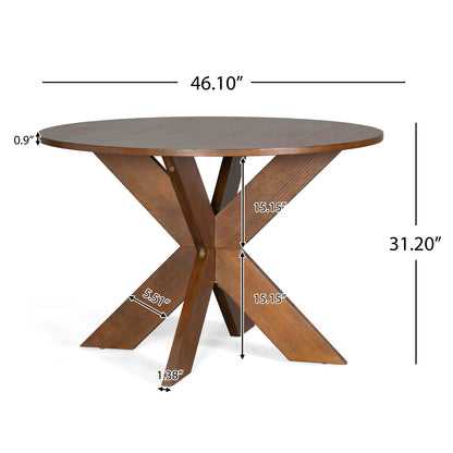 Sylquinn Round Dining Table Modern Farmhouse Kitchen Table, Cherry