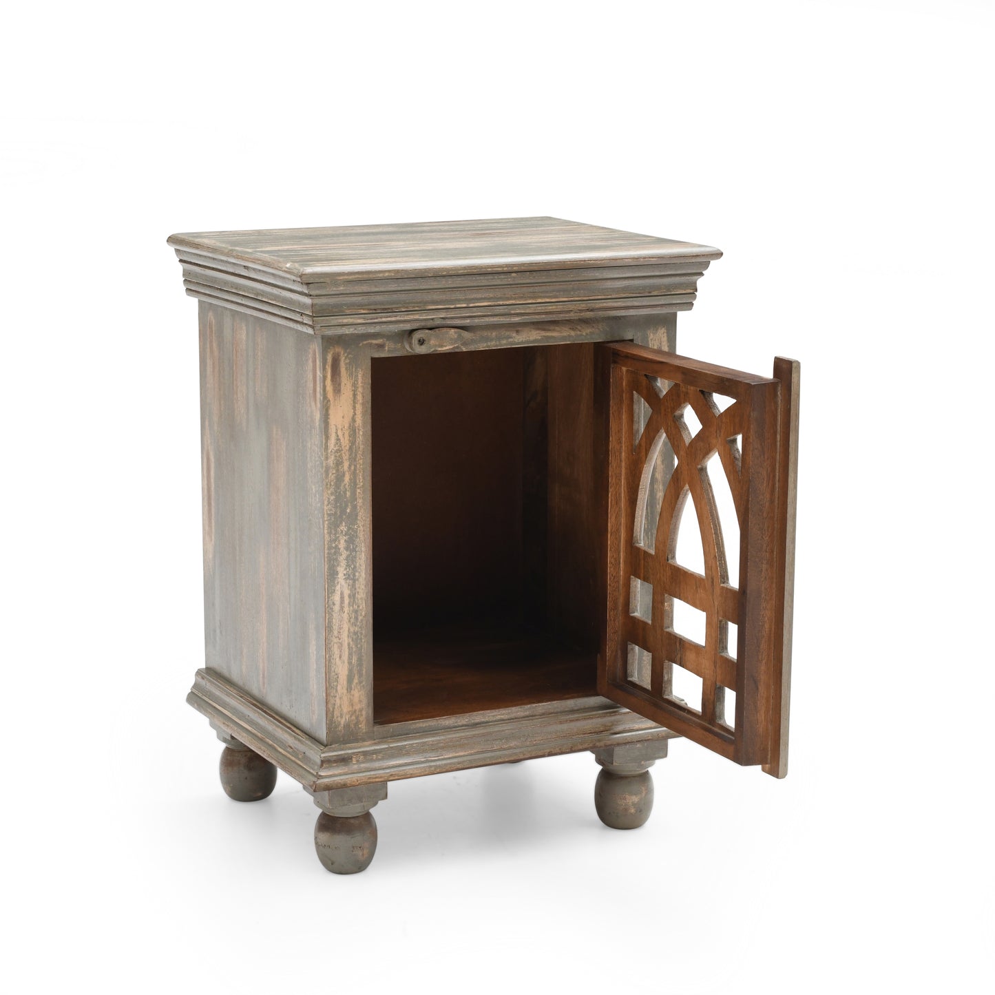 Hearthlyn Antique Grey Wood Nightstand