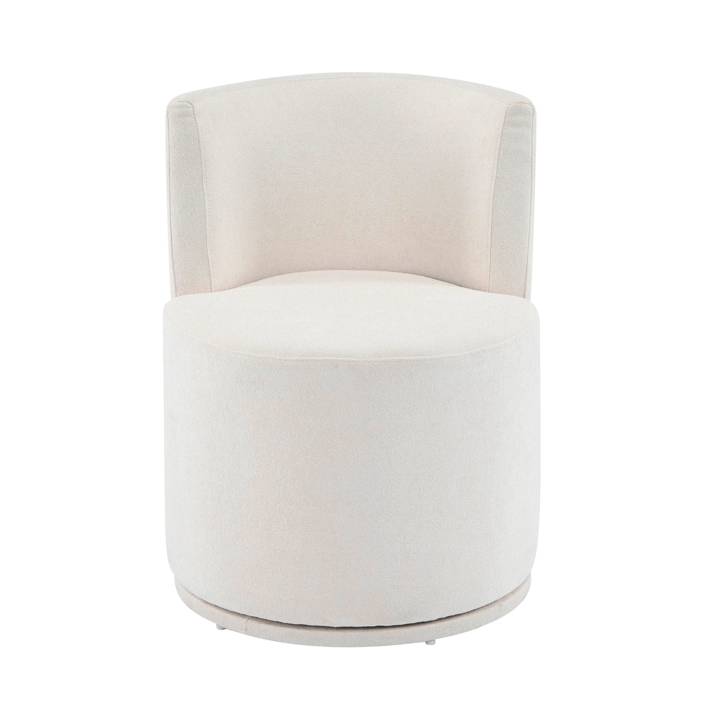 Nebula Modern Swivel Upholstered Side Chair in Beige