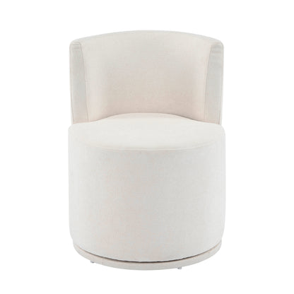 Nebula Modern Swivel Upholstered Side Chair in Beige