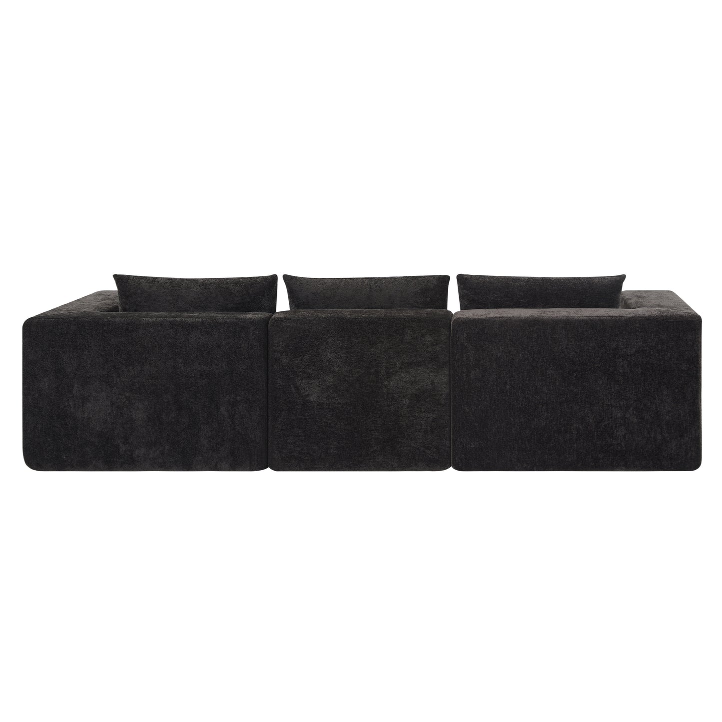 Fintin 107" Corduroy Modular Sectional Sofa with Ottoman, Zero Assembly Cloud Couch, Free Combination Design