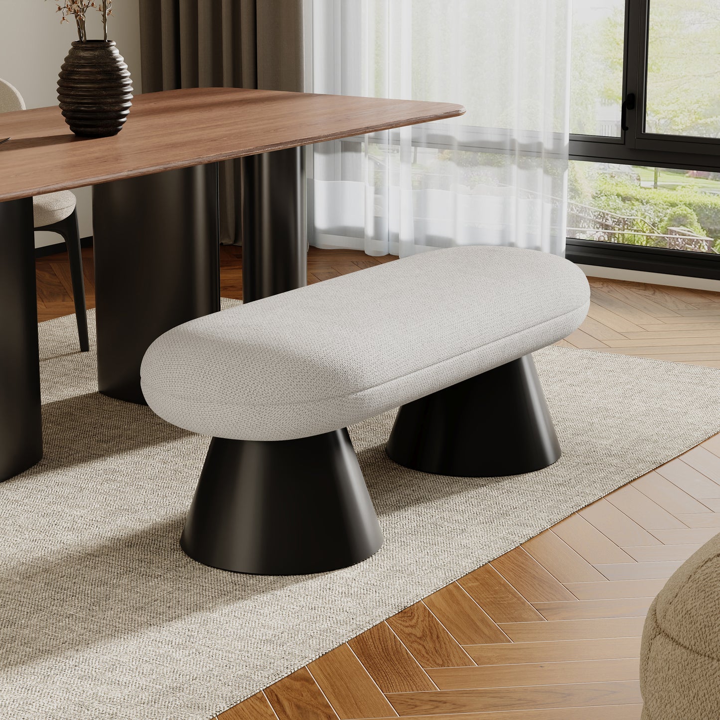 Aegirion Modern Dining Room Upholstered Dining Bench