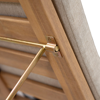 Mallorcar Acacia Wood Chaise Lounge With Cushion