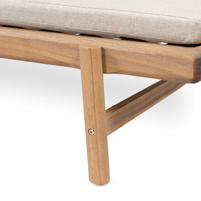 Mallorcar Acacia Wood Chaise Lounge With Cushion