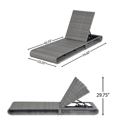Sancty Outdoor PE Rattan Chaise Lounge