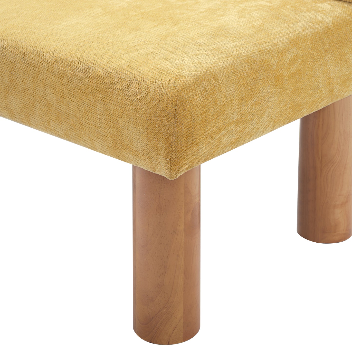 Thorne Upholstered Dining Bench with Backrest, Fabric Entryway Ottoman, Rubber Wood Legs, 300lbs Capacity