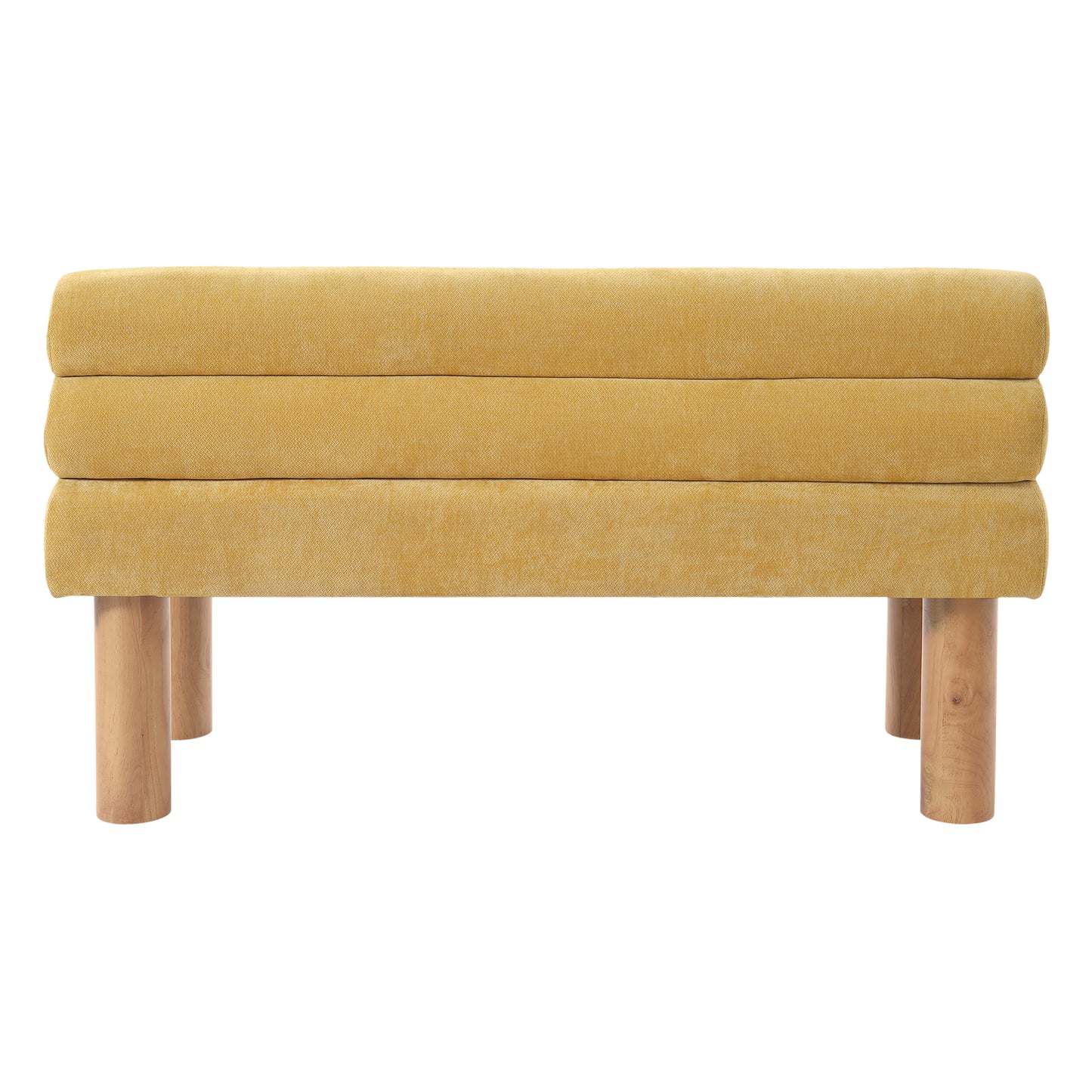 Thorne Upholstered Dining Bench with Backrest, Fabric Entryway Ottoman, Rubber Wood Legs, 300lbs Capacity