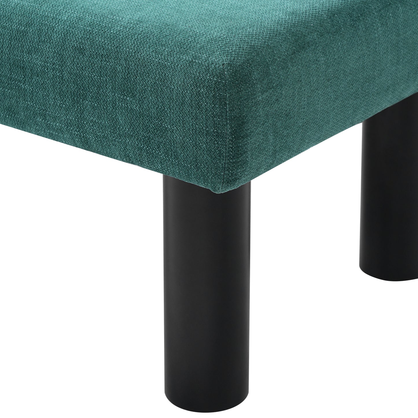 Thorne Upholstered Dining Bench with Backrest, Fabric Entryway Ottoman, Rubber Wood Legs, 300lbs Capacity