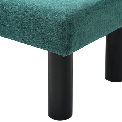 Thorne Upholstered Dining Bench with Backrest, Fabric Entryway Ottoman, Rubber Wood Legs, 300lbs Capacity