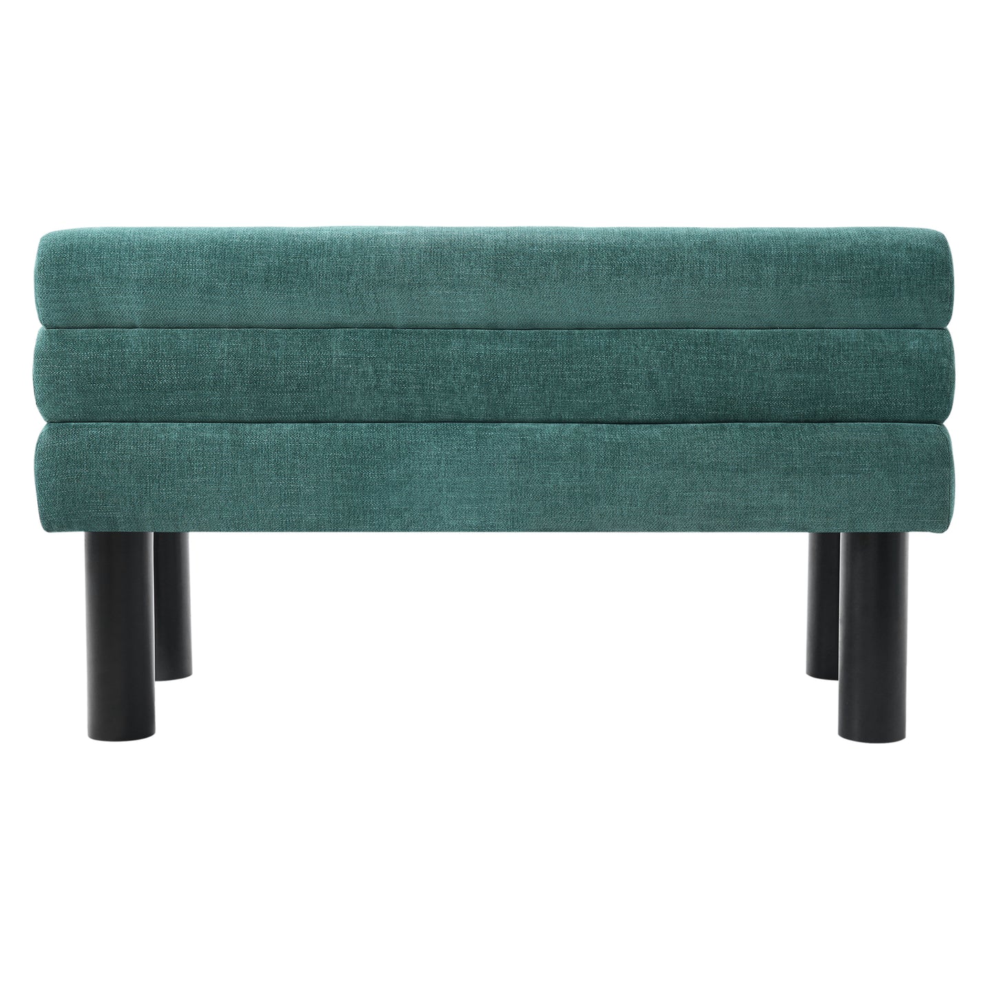Thorne Upholstered Dining Bench with Backrest, Fabric Entryway Ottoman, Rubber Wood Legs, 300lbs Capacity