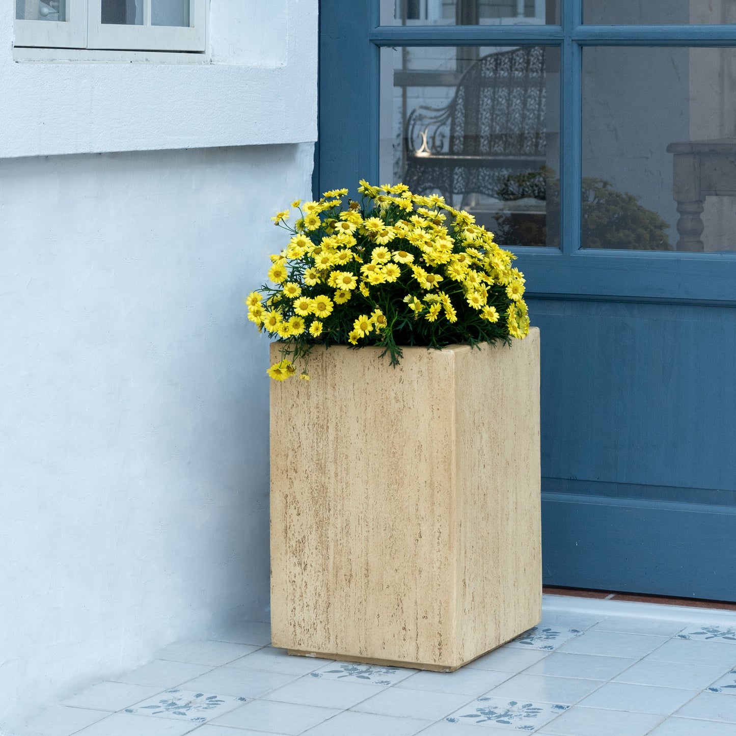 Mistry MGO Handmade Rectangle Planter Box,Travertine