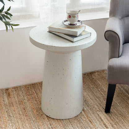 Luminary Outdoor 24" H MGO Terrazzo Side Table, White