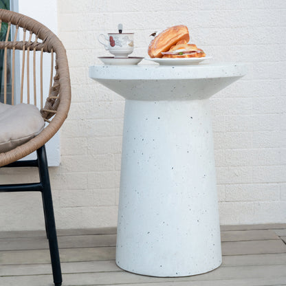Luminary Outdoor 24" H MGO Terrazzo Side Table, White