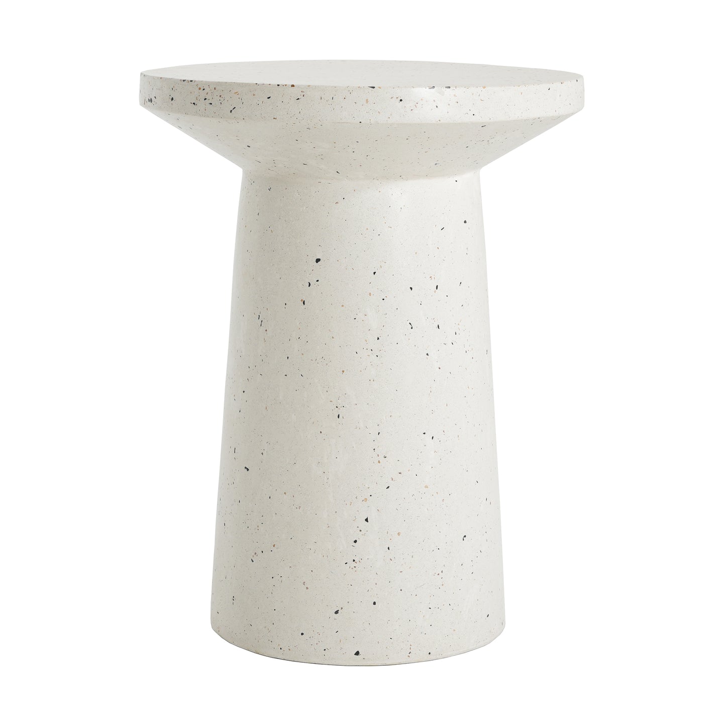 Luminary Outdoor 24" H MGO Terrazzo Side Table, White
